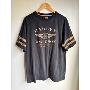Harley Davidson 110th Anniversary T-Shirt Mens XL Black Al Muth WI Raglan 2013